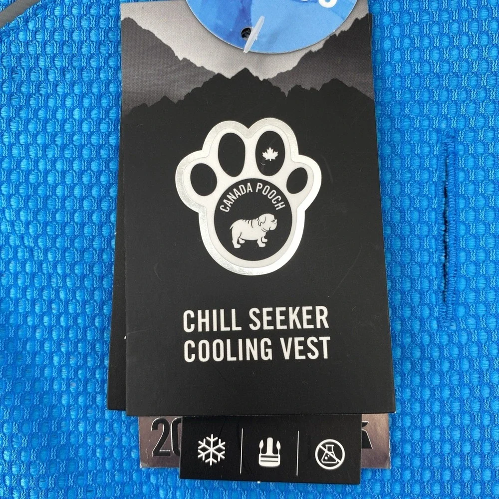 Canada Pooch Chill Seeker Cooling Vest 20 Blue Gray Mesh Harness Summer Jacket